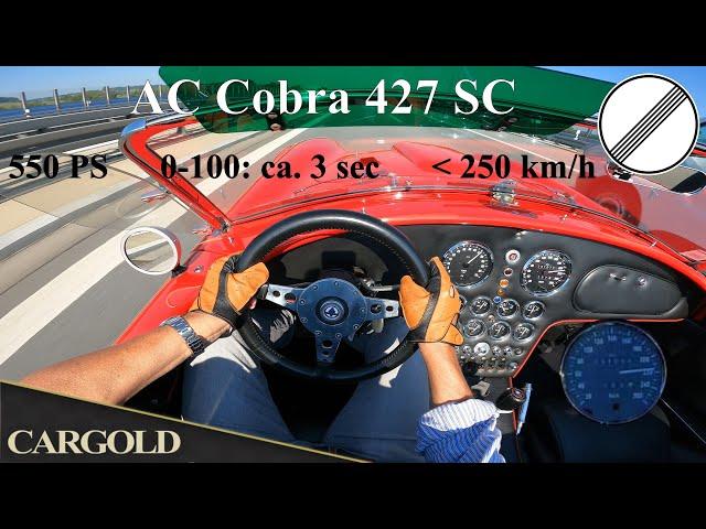 AC Cobra 427 SC MKIII, High Speed Test on German Autobahn, 230 kph, 7l V8, 550 PS!