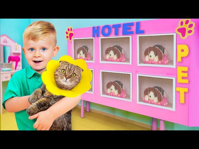 Oliver takes care of the Animals at the Pet Hotel