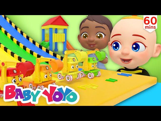 Stacking blocks | Construction Vehicles | Color Song | more Nursery rhymes | Baby yoyo