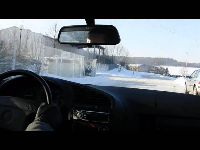 BMW E36 316i onboard winter driving & some little drifts (HD)