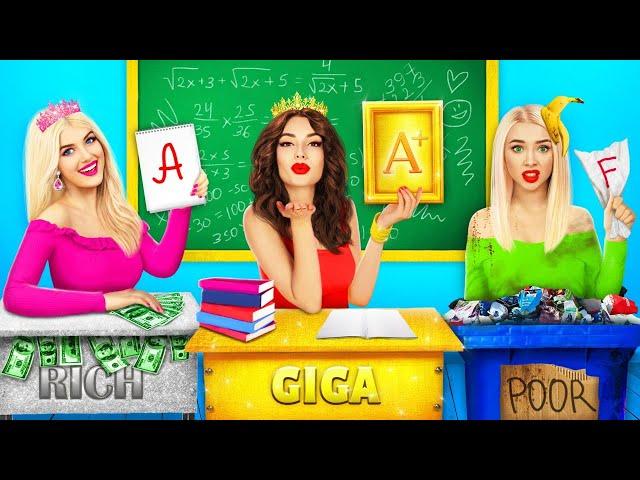 Rich vs Broke vs Giga Rich Student | Expensive vs Cheap School Situations by RATATA BOOM