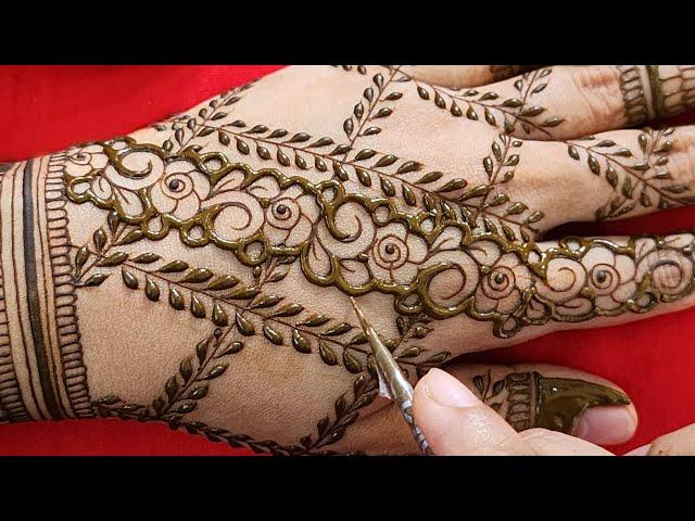 Stylish back hand mehndi design | Easy arabic mehndi design | simple mehndidesign | mehndi design