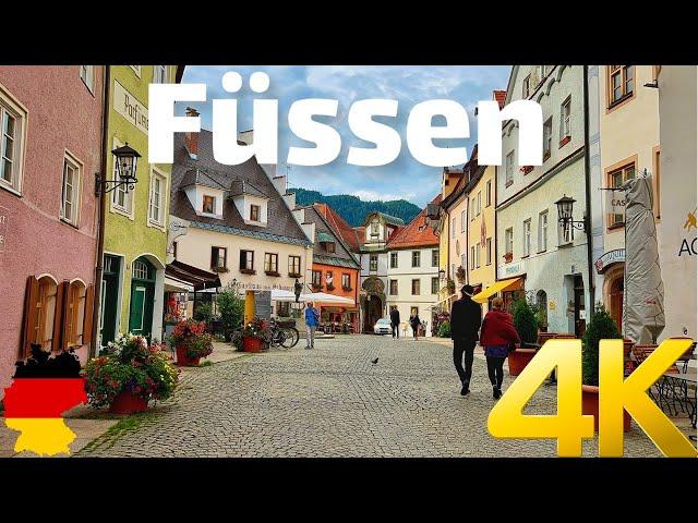 Füssen, Germany walking tour 4K 60fps - Discover the most beautiful towns in Germany