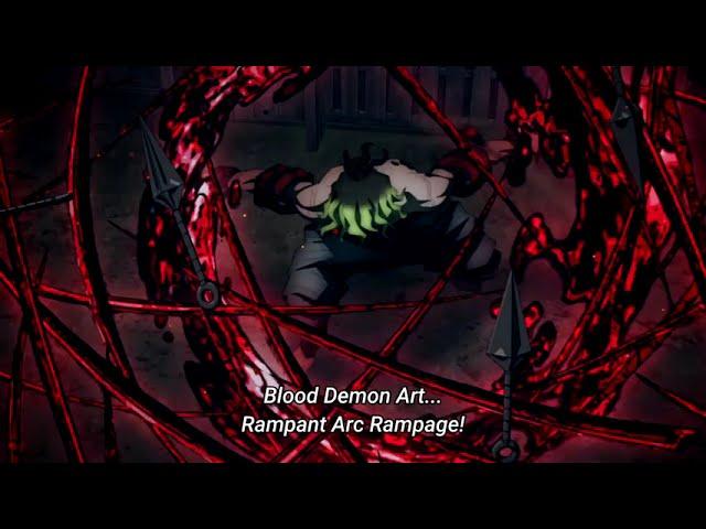 Uzui and Gyutaro slashing - Demon Art - Rampant Arc Rampage