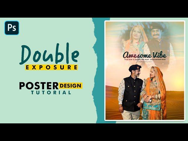 Couple Poster Design||Wedding Photo Editing||Pre Wedding Double Exposure Poster||Double Exposure