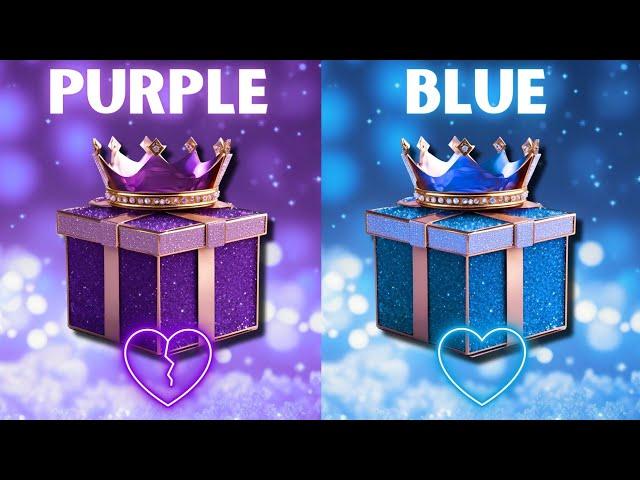 Choose your gift || 2 gift box challenge  Purple vs Blue #wouldyourather