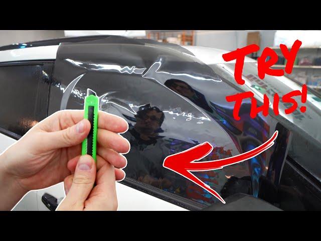 How to Hand Cut Door Window Tint for Beginners // FRONT and BACK