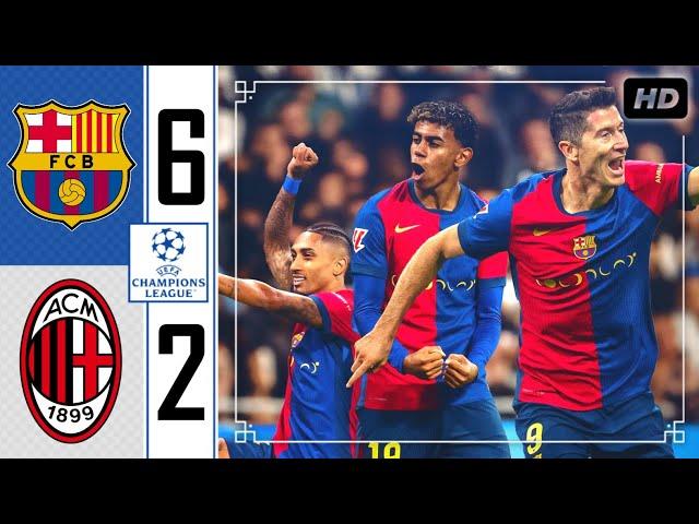 Barcelona vs AC Milan 6-2 • Champions League Highlights & All Goals 2024 • Hasil Bola Tadi Malam