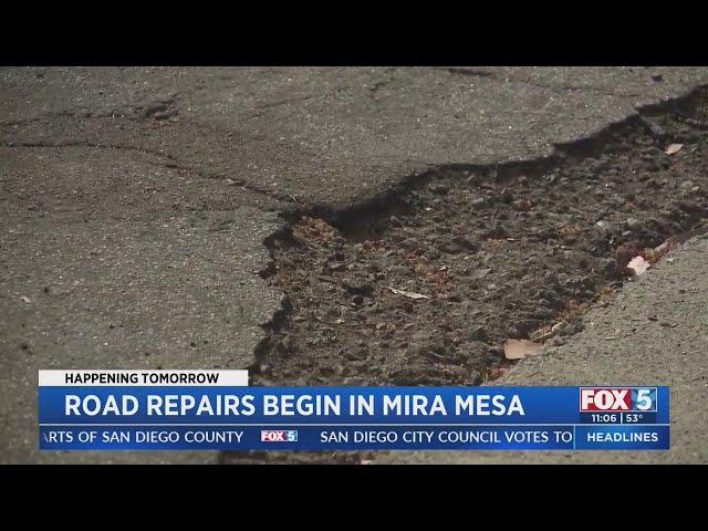 Road Repairs Begin In Mira Mesa