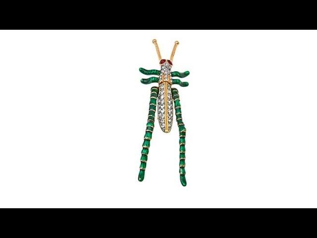 KJL by Kenneth Jay Lane "Whimsical Hopper" Cricket Brooch