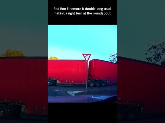 Red Ron Finemore long truck right turn at the roundabout #SydneyLongTruck 140