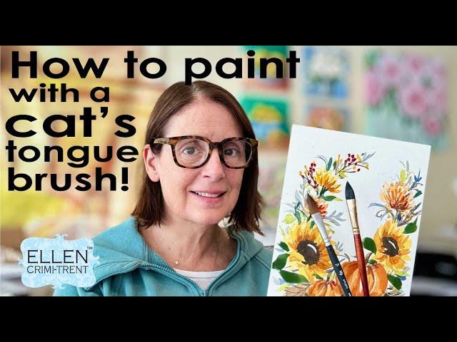 How to Use a Watercolor Cat's Tongue brush! #watercolorpainting