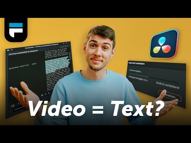 Textbasierter Videoschnitt in DaVinci Resolve – Mit KI Transkription schneller schneiden!