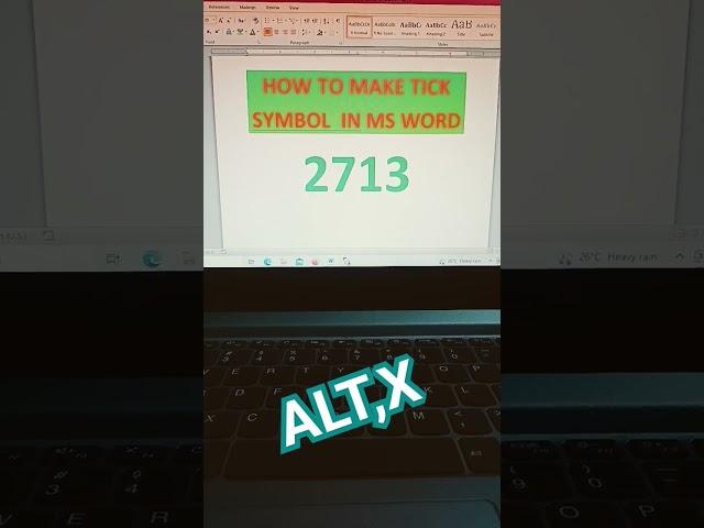 Tick Symbol in word | insert a checkmark #viral #shortcutkeys