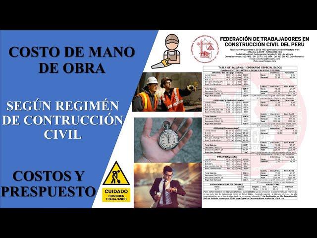 Costo de Mano de Obra - Régimen de Construcción Civil