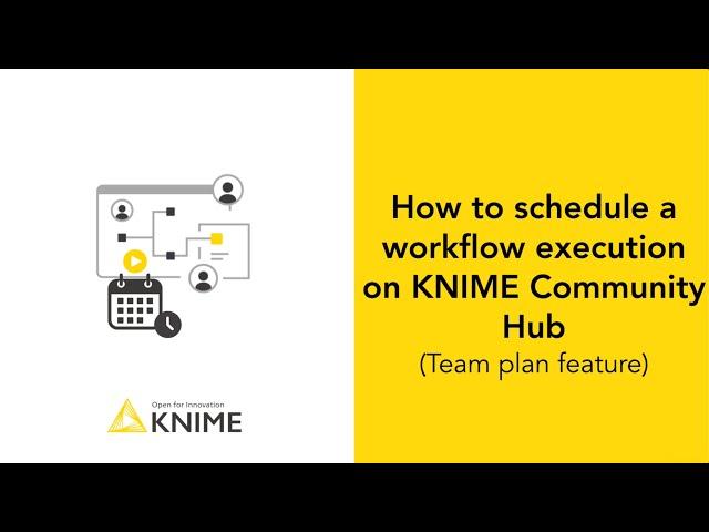 How to schedule a workflow execution on KNIME Community Hub (Team plan)