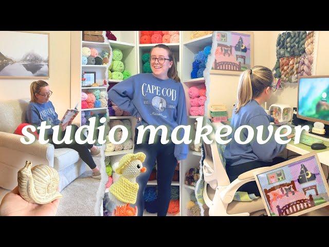 crochet studio makeover!!  tapestry crochet, new furniture, & cozy hobbies