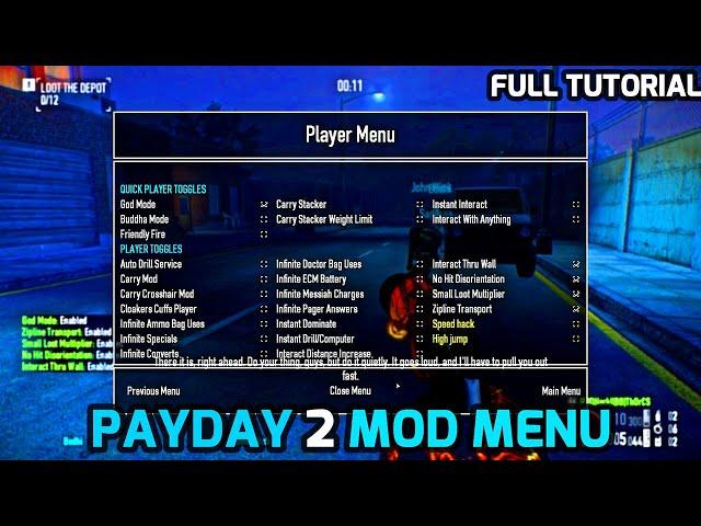 Payday2 Mod Menu Latest - Cheat Menu Full Tutorial (Easy) Working 2023