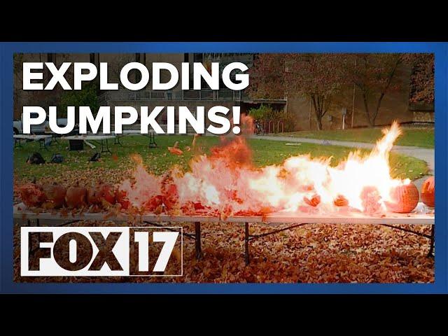 Calvin University students celebrate Halloween with explosive tradition