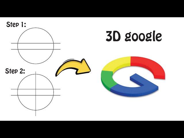 3D Google logo design in Illustrator.