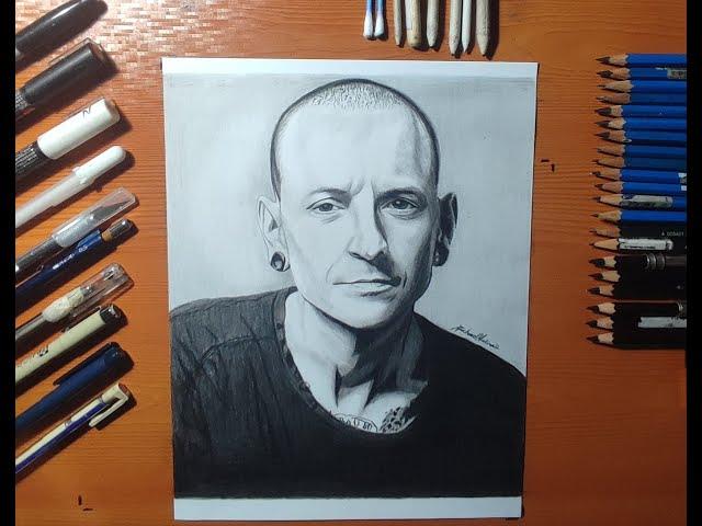 Drawing of Linkin Park: Chester Bennington | Rock band | Raizodark