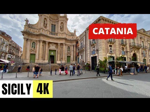 SICILY, ITALY  [4K] Catania City Centre — Walking Tour