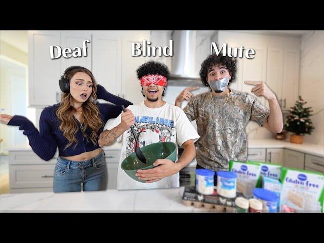 BLIND, DEAF, AND MUTE CHRISTMAS BAKING CHALLENGE!