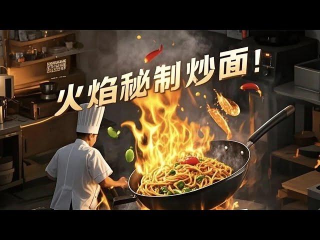 Lanzhou flame secret fried noodles, the cooking scene is magnificent, watch the chef prepare it live