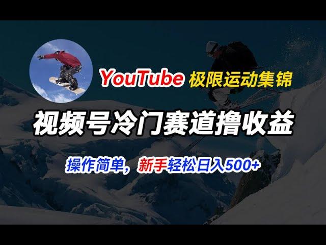 【完整教程】视频号冷门赛道撸收益，YouTube搬运极限运动集锦，暴力起号，操作简单流量高，轻松日入500+（公众号：十月创富）