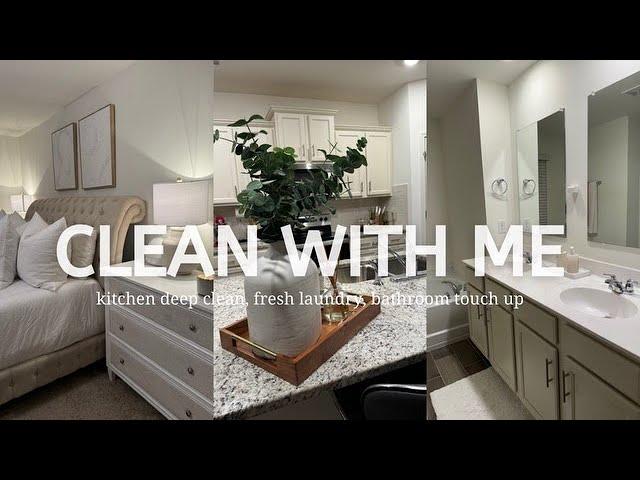 CLEAN WITH ME| Sunday reset, deep cleaning the kitchen, laundry favorites, bedroom cleaning