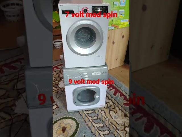 Toy washing machines modified spin race