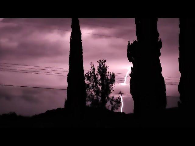 Intense thunderstorm with a lot of lightning and a bit of hail in Michoacán México December 6, 2023