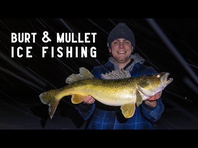 Ice Fishing Burt & Mullet Lake for BIG Walleye, Perch, and Burbot | Crazy Underwater Footage