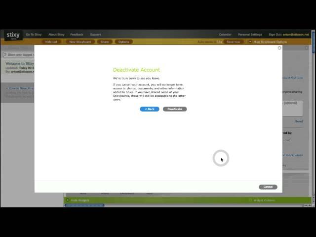 Stixy tutorial - How To Deactivate Your Stixy Account