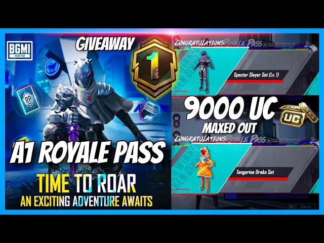 9000 UC A1 ROYAL PASS MAXED OUT - 1 TO 100 REWARDS , MINI MATERIALS ( BGMI )