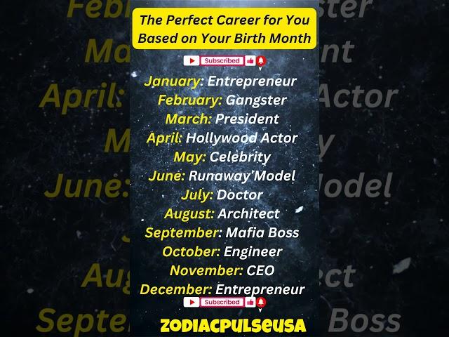 The Perfect Career as Per Your Birth Month  #shorts