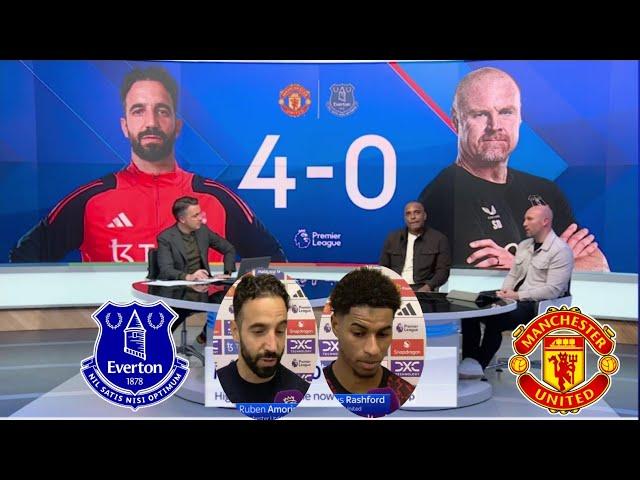 Man United Smashes Everton 4-0 What Ruben Amorim reacts on His first Win | Rashford reaction