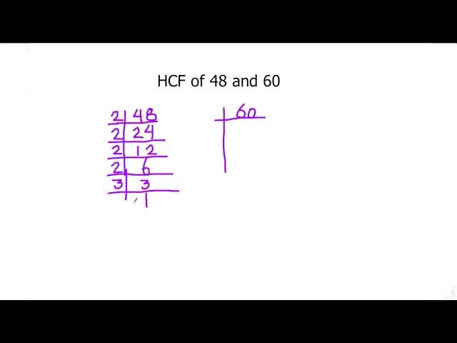 How to Find HCF of 48and 60 by Prime Factorization /  Find HCF of Two Numbers /GCF of Two Numbers