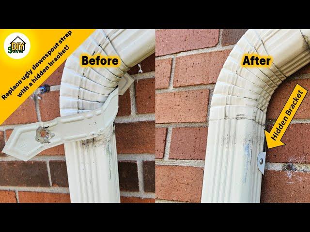 How to install or repair a downspout on a brick wall with a hidden bracket