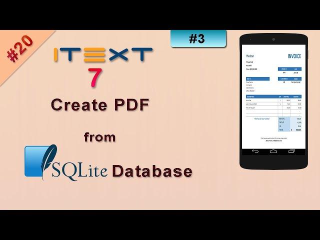 #3 Create PDF from SQLite Database | itext pdf android | itext Android Studio tutorial