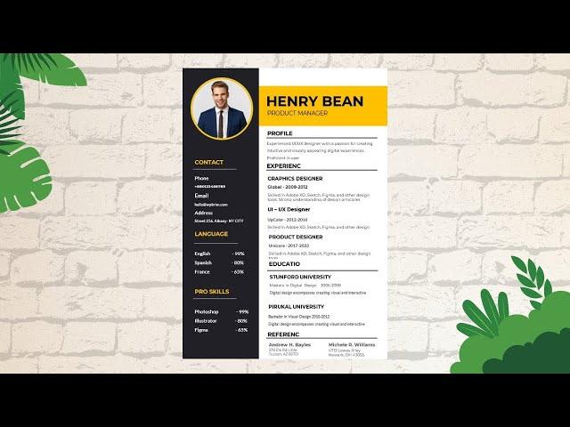 Resume Design in MS Word | Create Resume in Word |  CV Design Tutorial | Best  CV Format #resume