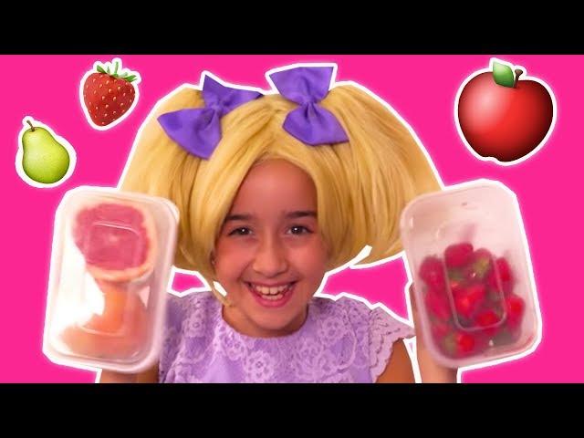 Learn Fruits With Princess Esme & Olivia  Too Many Grapes! - Princesses In Real Life | Kiddyzuzaa