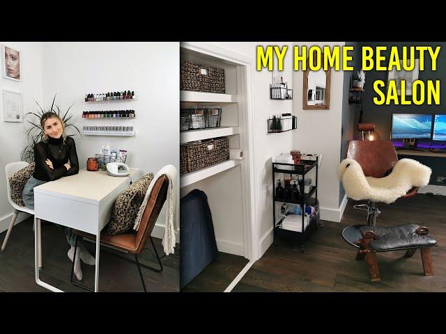 Setting up my home beauty salon | At Home Salon Tour