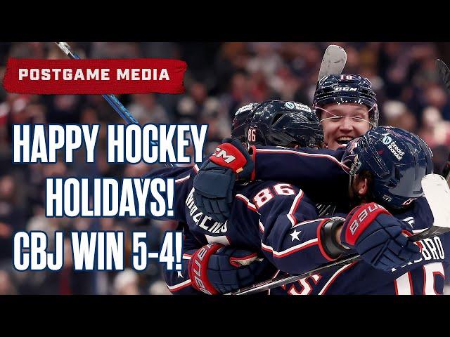 MARCHY GAME WINNER!  Blue Jackets Down the Canadiens 5-4 at Home!   | Postgame Media