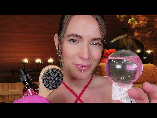 ASMR - Ultimate Layered Facial (Oil Sounds, Lotion, Massage, Hair Brushing)