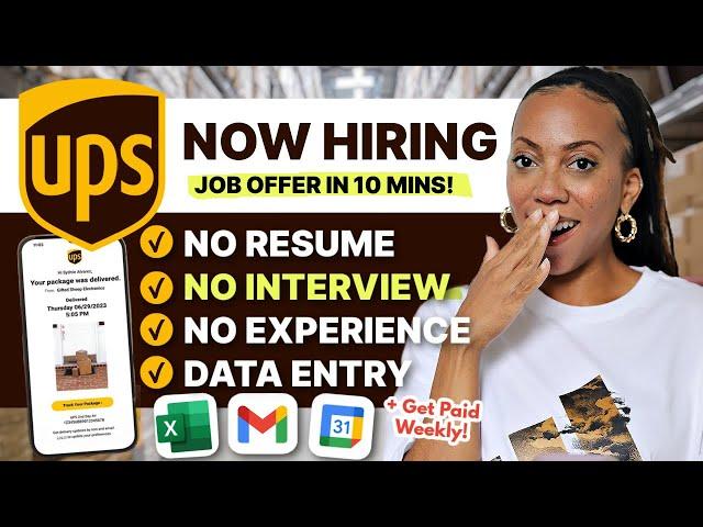 UPS is Hiring!  | Job Offer in 10 Mins! | No Experience, Data Entry UPS Work From Home Jobs Hiring