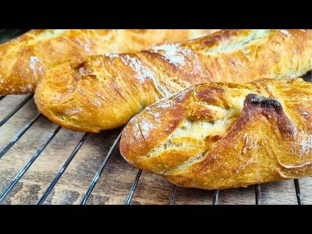 The easiest baguette recipe I've ever seenNo kneading, no folding100% guaranteed.