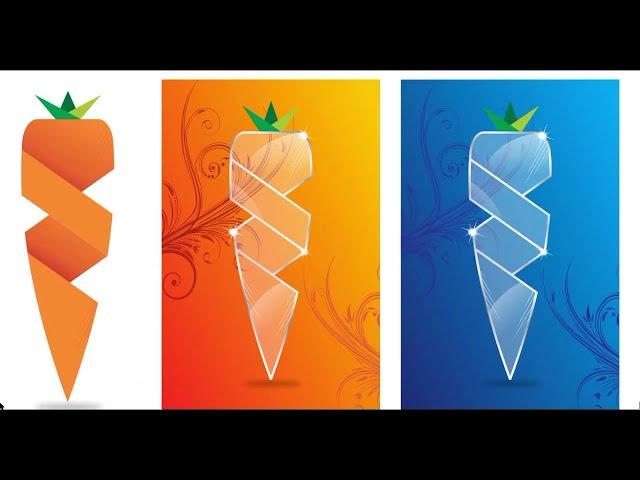 how to make 3D Clear Glass CARROT Effect Logo Using Coreldraw X7 BY SIALVI GRAPHICS