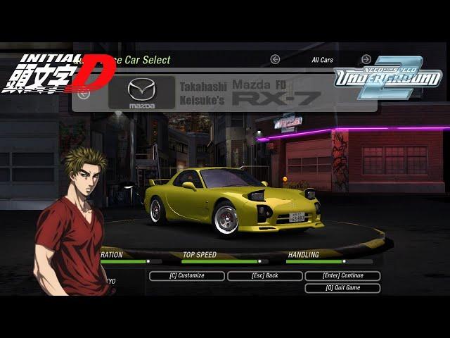 Project D Takahashi Keisuke's FD RX 7 in NFSU2 | Initial D fourth Stage | carXverse