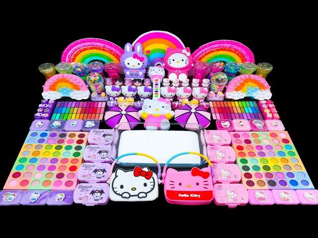 HELLO KITTY SLIME  30 Minutes Satisfying Slime Mixing, with Makeup Eyeshadow | Tana Slime ASMR